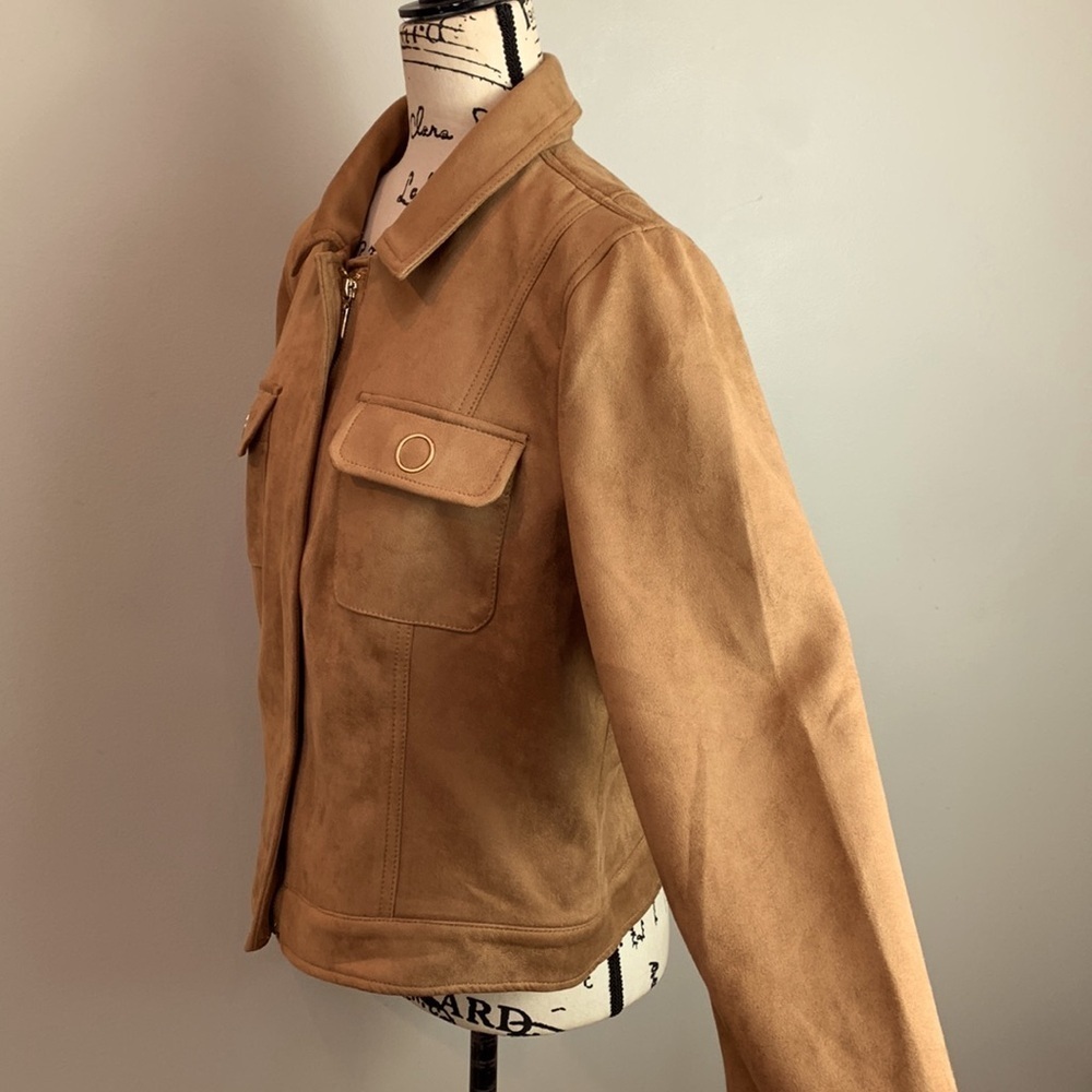 White House Black Market Cropped Faux Suede Jacket NEW! - Picture 8 of 10